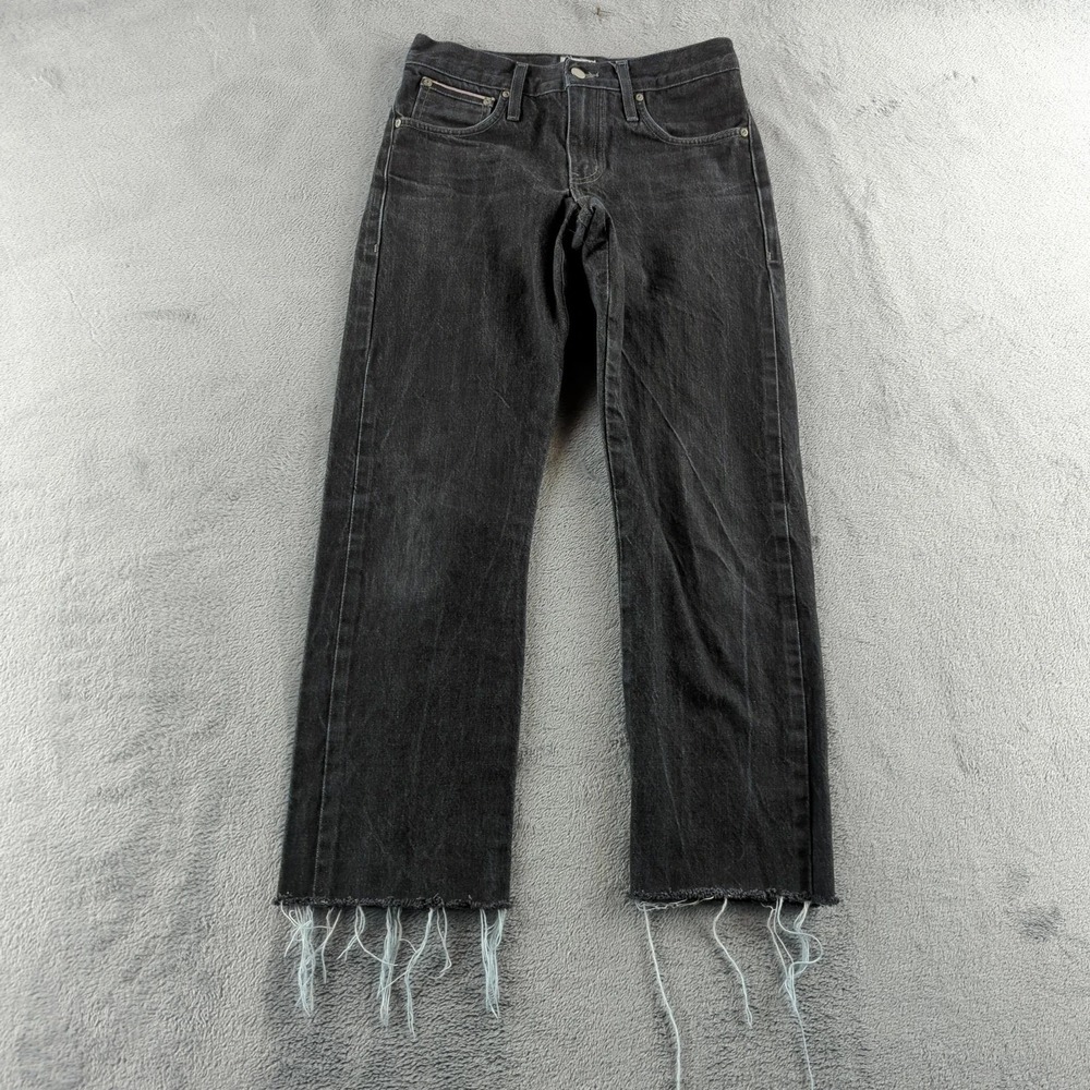 Naked & Famous Jeans Mens 28 Black Selvedge SlimGuy‎ Raw Cut Offs Frayed Hem